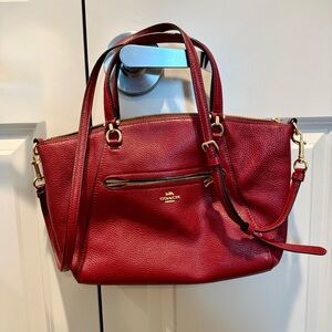 🍷 Coach Prairie Satchel crossbody cardinal berry wine EUC handbag purse Merlot